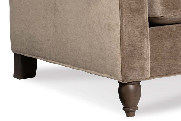 Ariana Traditional 90 Inch 8-Way Hand Tied Bench Seat Tufted Fabric Chesterfield Sofa