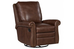 Amani SWIVEL Leather Pillow Back Recliner Chair - Experience Luxurious Comfort