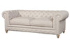 Image of Armstrong 90 Inch "Quick Ship" Tufted Chesterfield Sofa In Classic Linen