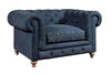 Image of Armstrong Denim "Quick Ship" Tufted Fabric Club Chair