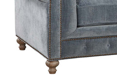 Armstrong Raw Blue "Quick Ship" Tufted Fabric Club Chair