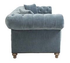 Armstrong Raw Blue "Quick Ship" Tufted Fabric Club Chair