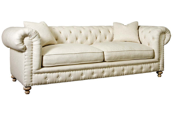Armstrong Linen "Quick Ship" Fabric Chesterfield Sofa Collection