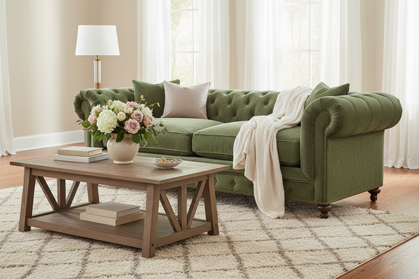 Armstrong Forest 96 Inch Chesterfield "Quick Ship" Sofa