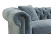 Image of Armstrong Raw Blue 96 Inch Chesterfield "Quick Ship" Sofa