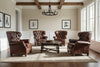 Image of Arthur Tufted Wingback Leather Recliner – Timeless Elegance And Supreme Comfort