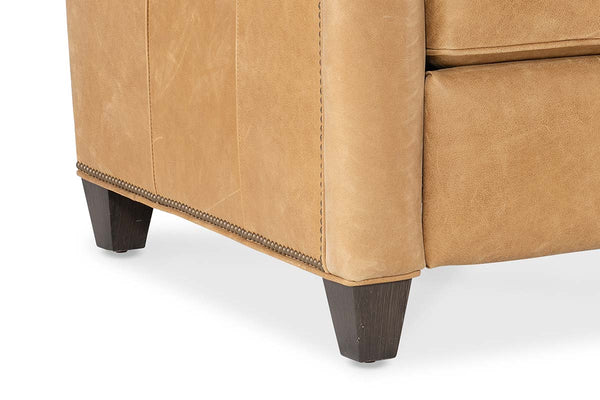 Aster Leather Power English Arm Bustle Back Living Room Reclining Chair