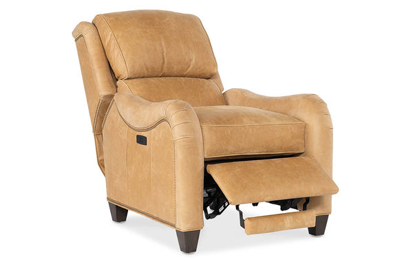 Aster Leather Power English Arm Bustle Back Living Room Reclining Chair