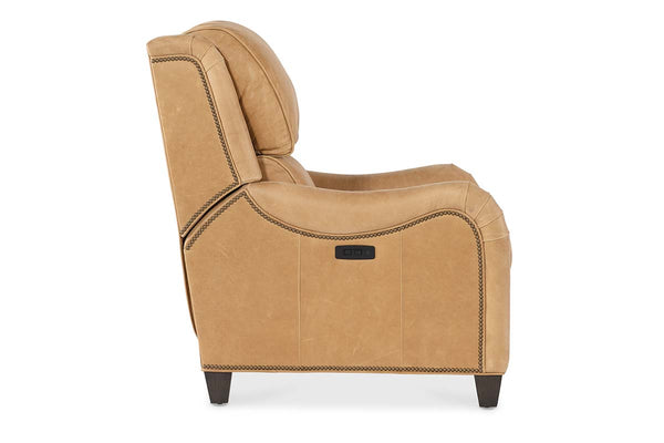 Aster Leather Power English Arm Bustle Back Living Room Reclining Chair