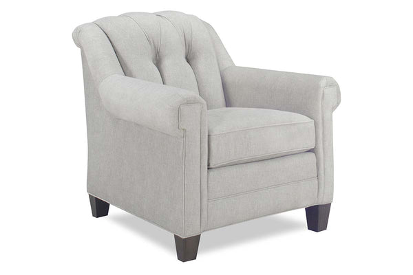 Aubrey Traditional 8-Way Hand Tied Fabric Chair With Tufted Tight Back