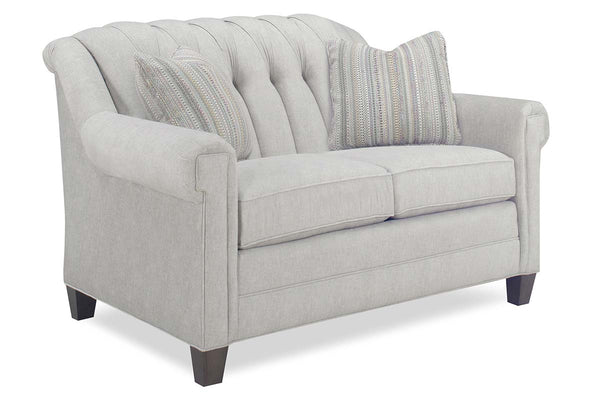 Aubrey Fabric Traditional 62 Inch 8-Way Hand Tied Loveseat With Tufted Tight Back