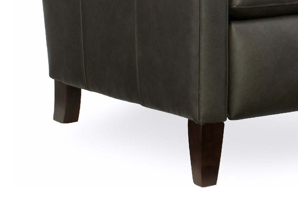 Auden Small Scale Rolled Arm Pillow Back Leather Recliner