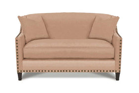 Austin Fabric Settee With Accent Nails