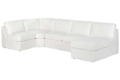 Ava Modular 4 Piece Armless Slipcovered Sectional Sofa (As Configured)