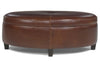 Image of Avery 49 Inch Long Oval Leather STORAGE Coffee Table Ottoman