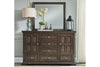 Image of Baird Queen Or King Brownstone Panel Bed "Create Your Own Bedroom" Collection