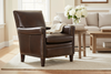 Image of Baker Collis "Quick Ship" Leather Tight Back Accent Chair
