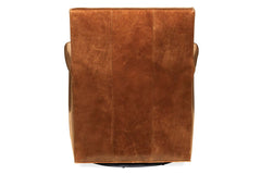 Baker Morrison SWIVEL "Quick Ship" Leather Tight Back Accent Chair - OUT OF STOCK UNTIL 9/10/26
