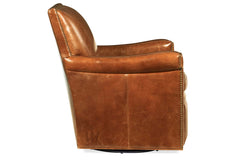 Baker Morrison SWIVEL "Quick Ship" Leather Tight Back Accent Chair - OUT OF STOCK UNTIL 9/10/26