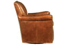 Image of Baker Morrison SWIVEL "Quick Ship" Leather Tight Back Accent Chair