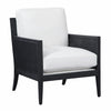 Image of Holloway Black "Quick Ship" Fabric Accent Chair With Decorative Cane / Wood Base