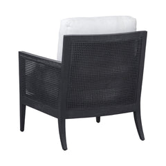 Holloway Black "Quick Ship" Fabric Accent Chair With Decorative Cane / Wood Base