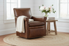 Image of Baker Caramel SWIVEL "Quick Ship" Leather Tight Back Accent Chair