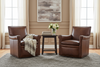 Image of Baker Caramel SWIVEL "Quick Ship" Leather Tight Back Accent Chair