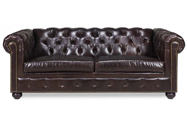 Barrington 88 Inch Leather Tufted Sleeper Sofa