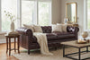 Image of Barrington 91 Inch Large Leather Chesterfield Tufted Sofa