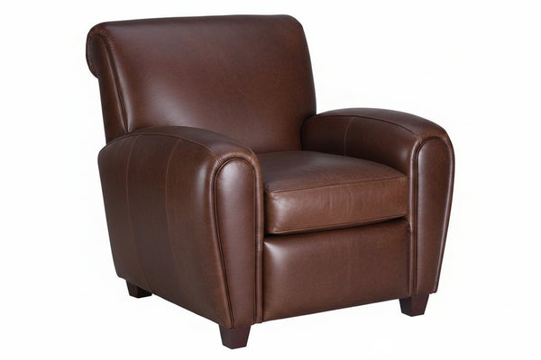 Baxter French Art Deco Style Leather Recliner