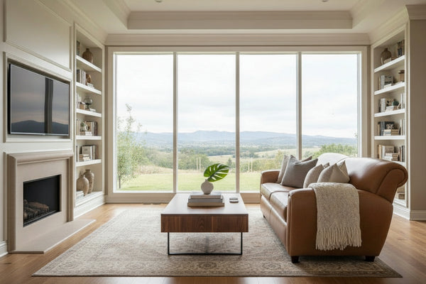 Baxter 78 Inch Art Deco Leather Club Couch