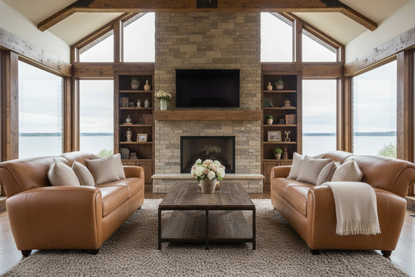 Baxter 78 Inch Art Deco Leather Club Couch