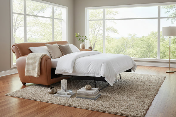 Baxter 78 Inch Leather Full Sleeper Sofa