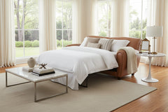 Baxter 78 Inch Leather Full Sleeper Sofa