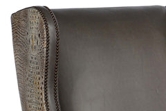 Baylor Heaven Quick Ship Exposed Faux Croc Leather Wingback Accent Chair