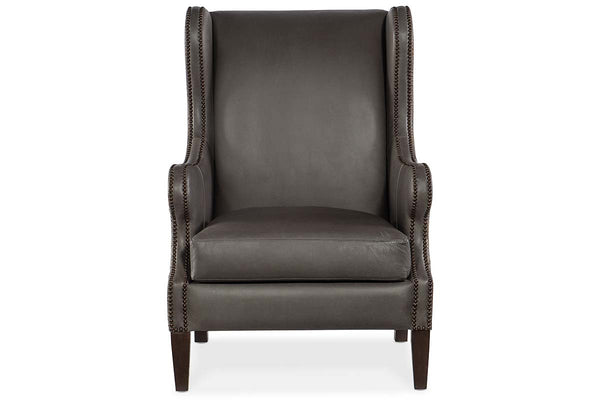 Baylor Heaven Quick Ship Exposed Faux Croc Leather Wingback Accent Chair