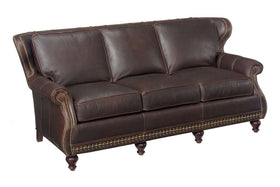 Bellamy 91 Inch Leather Wingback Sofa