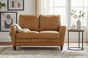 Benjamin Transitional Leather Loveseat
