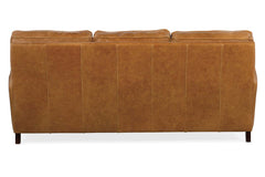 Benjamin 87 Inch Transitional Three Cushion Pillow Back Leather Sofa