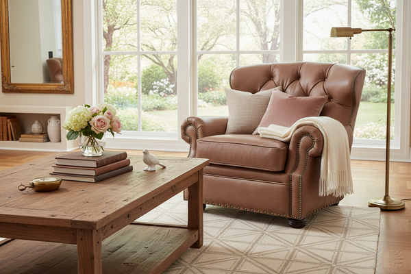 Benson Tufted Chesterfield Style Leather Club Chair