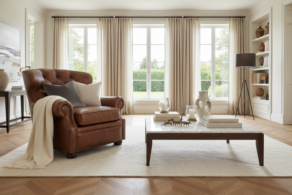 Benson Tufted Chesterfield Style Leather Club Chair