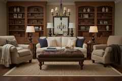 Bentley "Quick Ship" 48 Inch Long Tufted Leather Coffee Table With Nail Trim - Out Of Stock Until 8/01/26