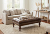 Bentley "Quick Ship" 48 Inch Long Tufted Leather Coffee Table With Nail Trim - Out Of Stock Until 8/01/26