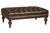 Image of Bentley "Quick Ship" 48 Inch Long Tufted Leather Coffee Table With Nail Trim