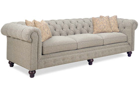 Bowen Traditional 108 Inch 8-Way Hand Tied Oversized Tufted Fabric Chesterfield Sofa
