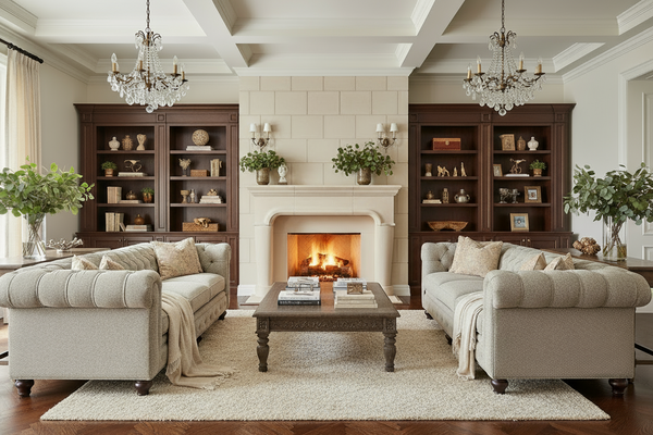 Bowen Traditional 108 Inch 8-Way Hand Tied Oversized Tufted Fabric Chesterfield Sofa