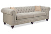 Image of Bowen Traditional 96 Inch 8-Way Hand Tied Oversized Tufted Fabric Chesterfield Sofa