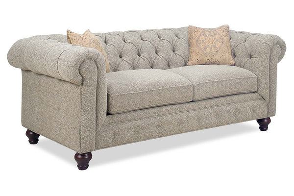 Bowen Traditional 65 Inch 8-Way Hand Tied Tufted Fabric Chesterfield Loveseat
