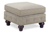 Image of Bowen Traditional Pillow Top Fabric Footstool Ottoman With Turned Legs